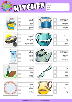 Kitchen ESL Printable Worksheets For Kids 2
